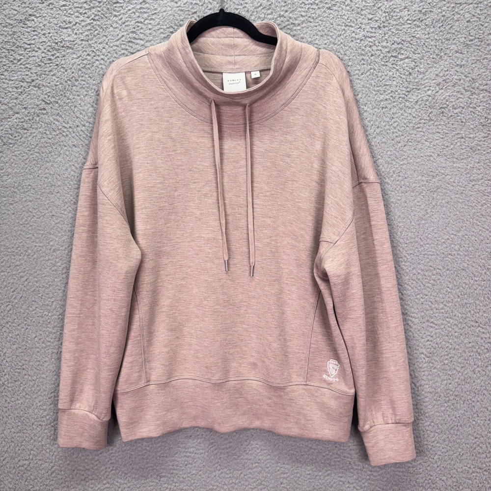Varley Sweatshirt Womens M Mauve Heather DoubleSoft Funnel Neck Pullover Comfort